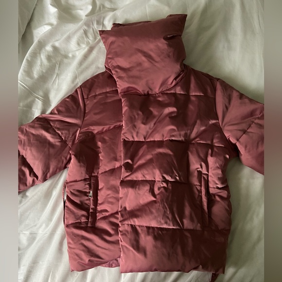 Puffer Pink Belted Jacket Coat extremely puffy - Picture 5 of 5